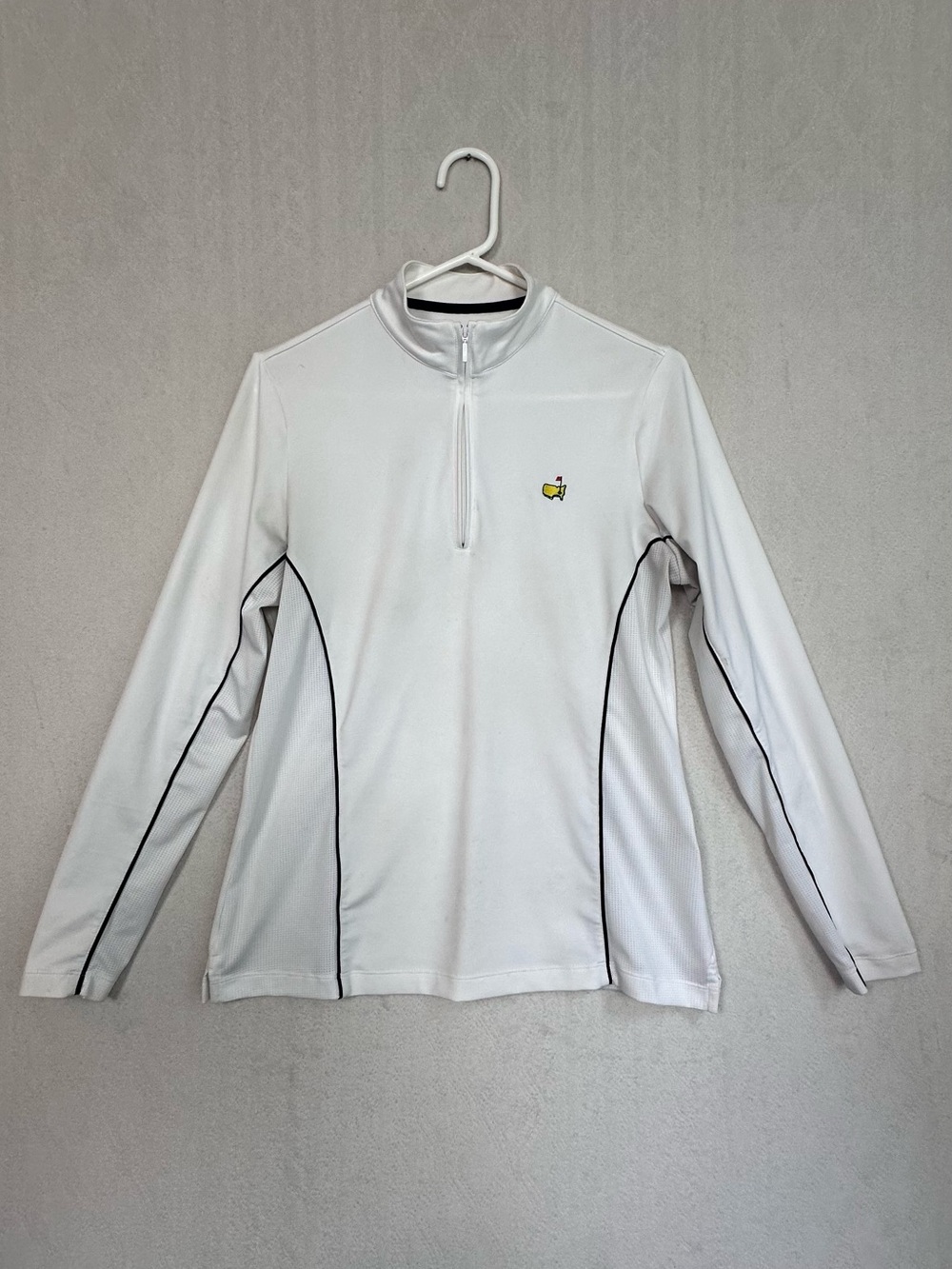 Magnolia Lane Masters Women’s White Quarter-Zip Long Sleeve Top Sz M UPF 50 Golf